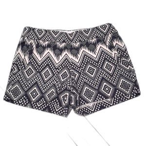 J.Crew Diamond Print Basketweave Shorts Geometric Blue 100% Cotton Size 4